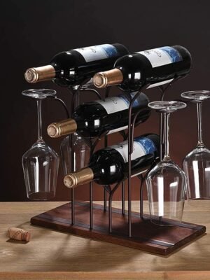 Freestanding Wine Glass & Bottle Rack