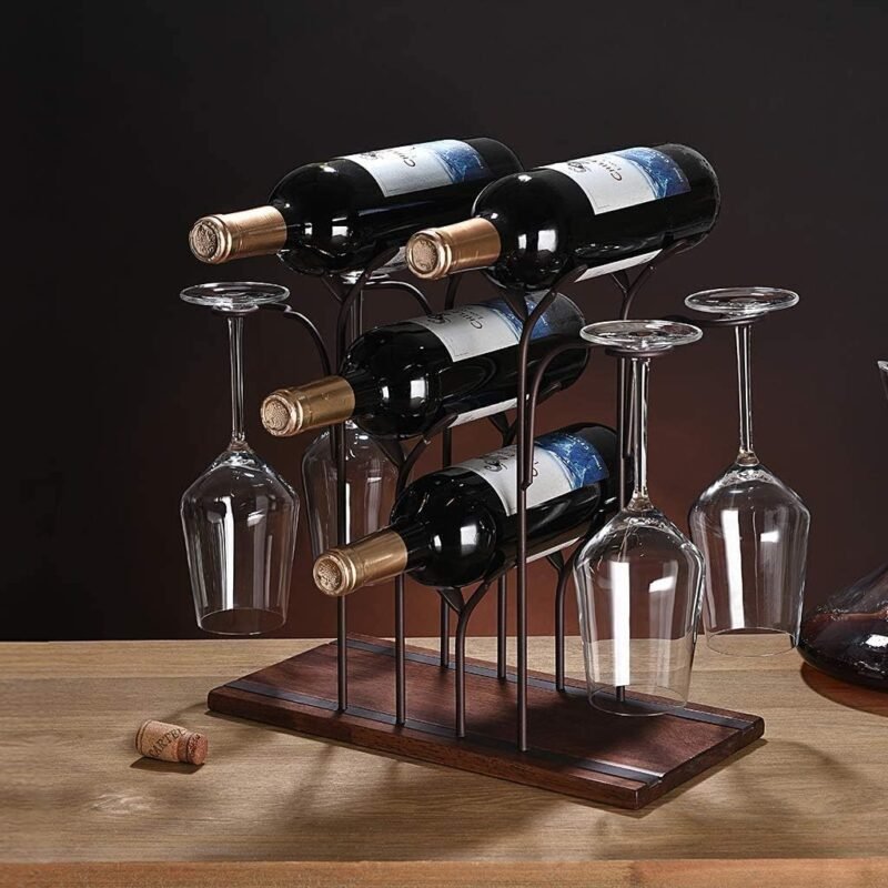 Freestanding Wine Glass & Bottle Rack
