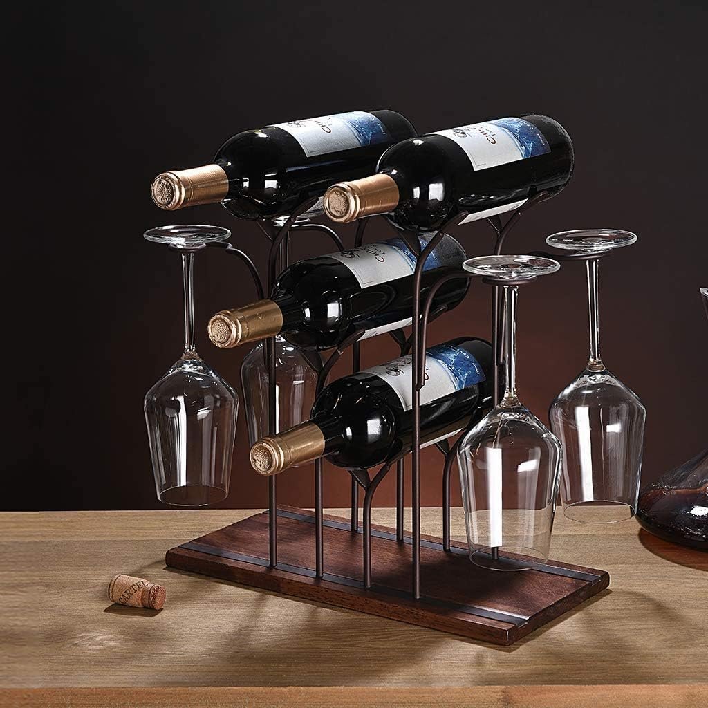 Freestanding Wine Glass & Bottle Rack
