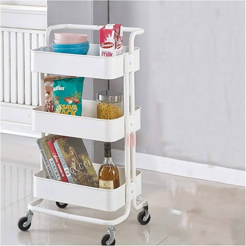 TK 3 Tier Rolling Storage Cart with PP Baskets