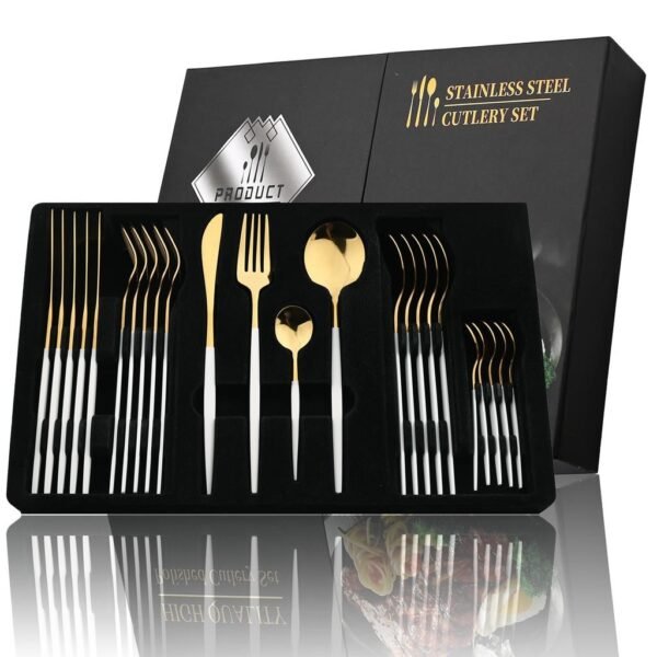 24pc Stainless Steel Cutlery Set – Flatware for 6