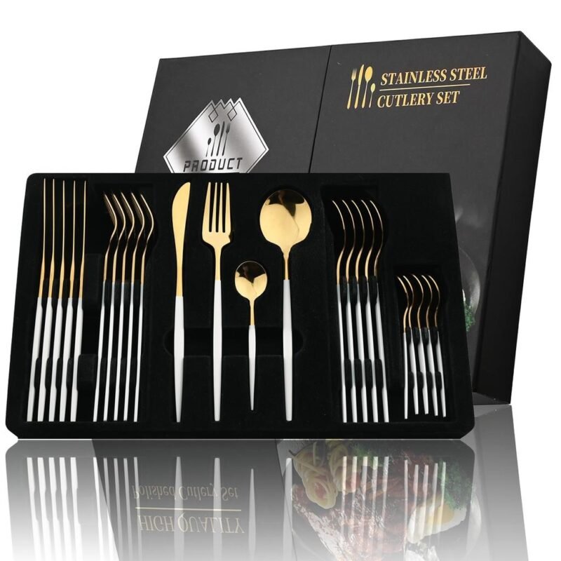 24pc Stainless Steel Cutlery Set – Flatware for 6