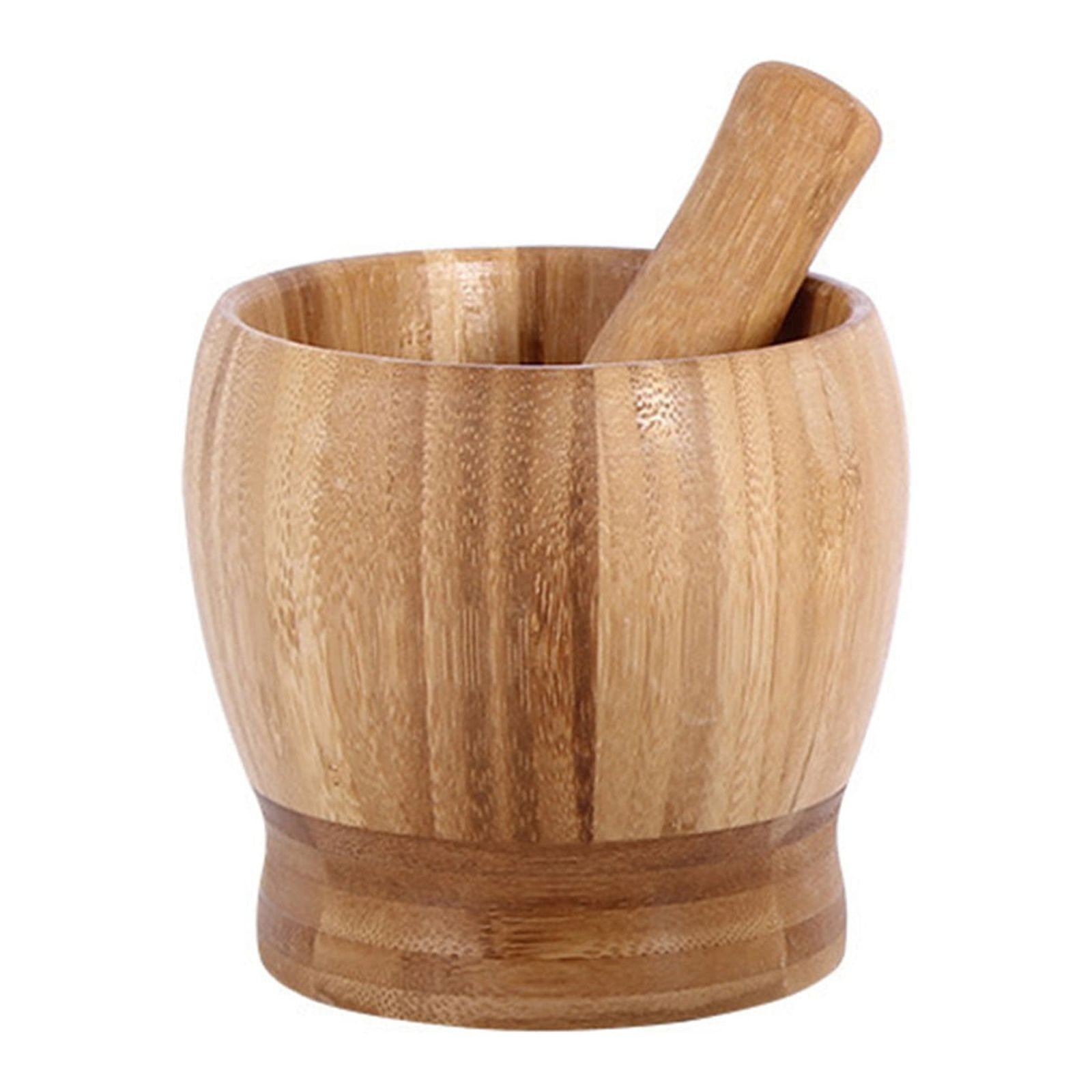 TK Bamboo Mortar & Pestle Set – Natural Spice & Herb Grinder