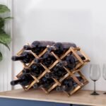 Diamond-Shaped Wooden Wine Rack