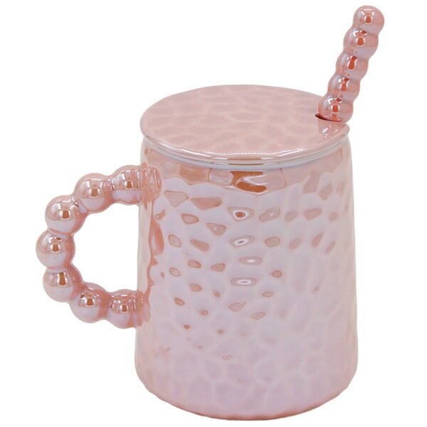 Ceramic Bubble Mug with Lid and Spoon