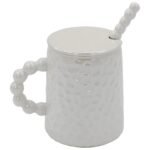 Ceramic Bubble Mug with Lid and Spoon