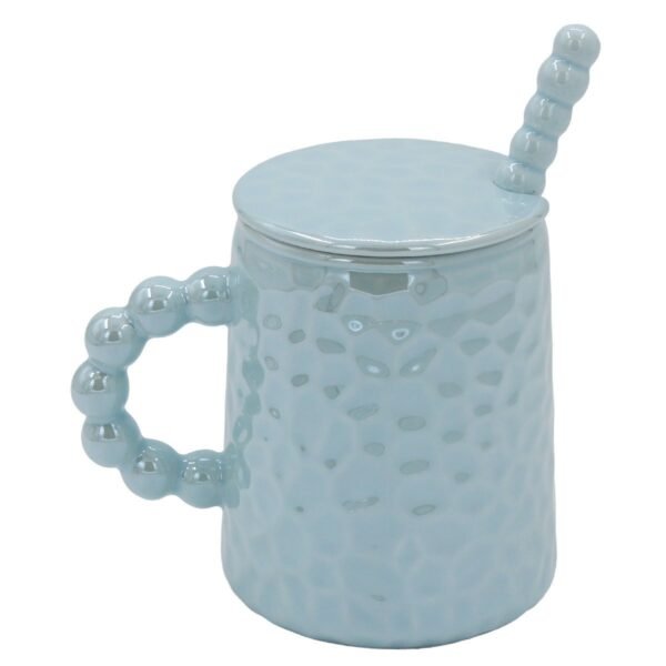 Ceramic Bubble Mug with Lid and Spoon