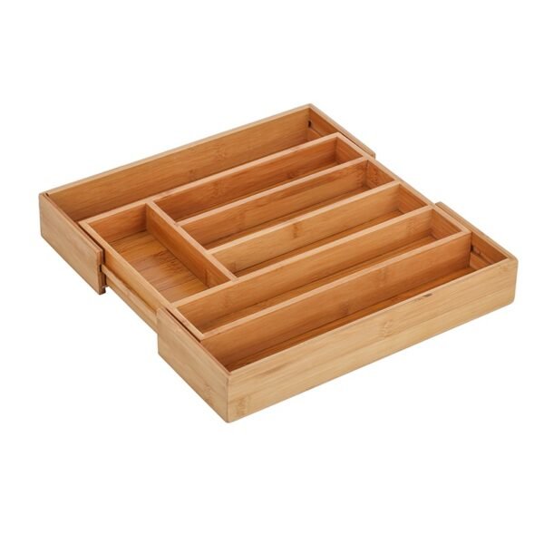 TK Bamboo Expandable Cutlery Drawer Organizer