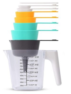 9 Piece Plastic Measuring Cup & Spoon Set