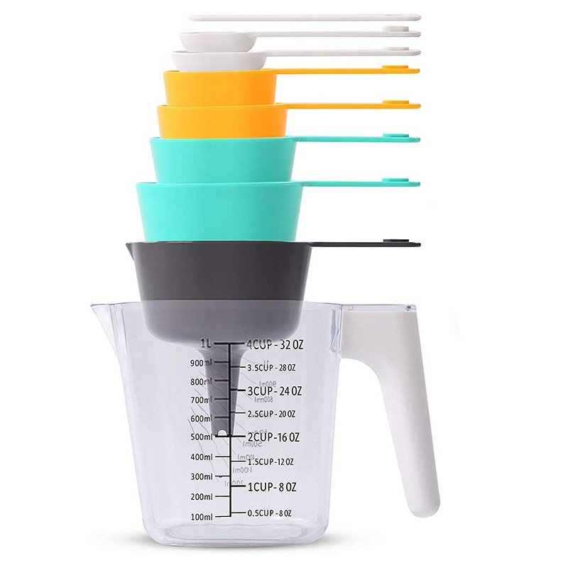 9 Piece Plastic Measuring Cup & Spoon Set