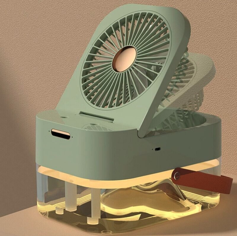 Rechargeable Portable Air Cooler with Water Mist & LED Light