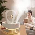 Rechargeable Portable Air Cooler with Water Mist & LED Light