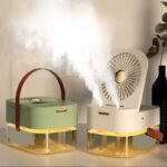 Rechargeable Portable Air Cooler with Water Mist & LED Light