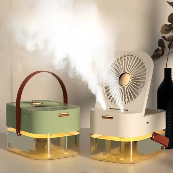 Rechargeable Portable Air Cooler with Water Mist & LED Light