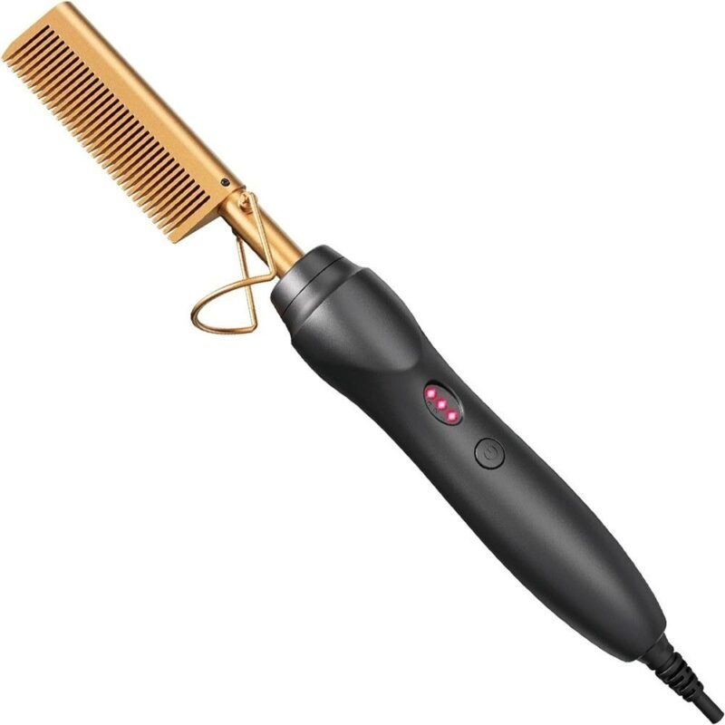 Professional Electric Hot Comb – Ceramic Hair Straightening Brush