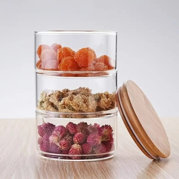 3pcs Stackable Glass Bowls – Multipurpose Kitchen Storage Set