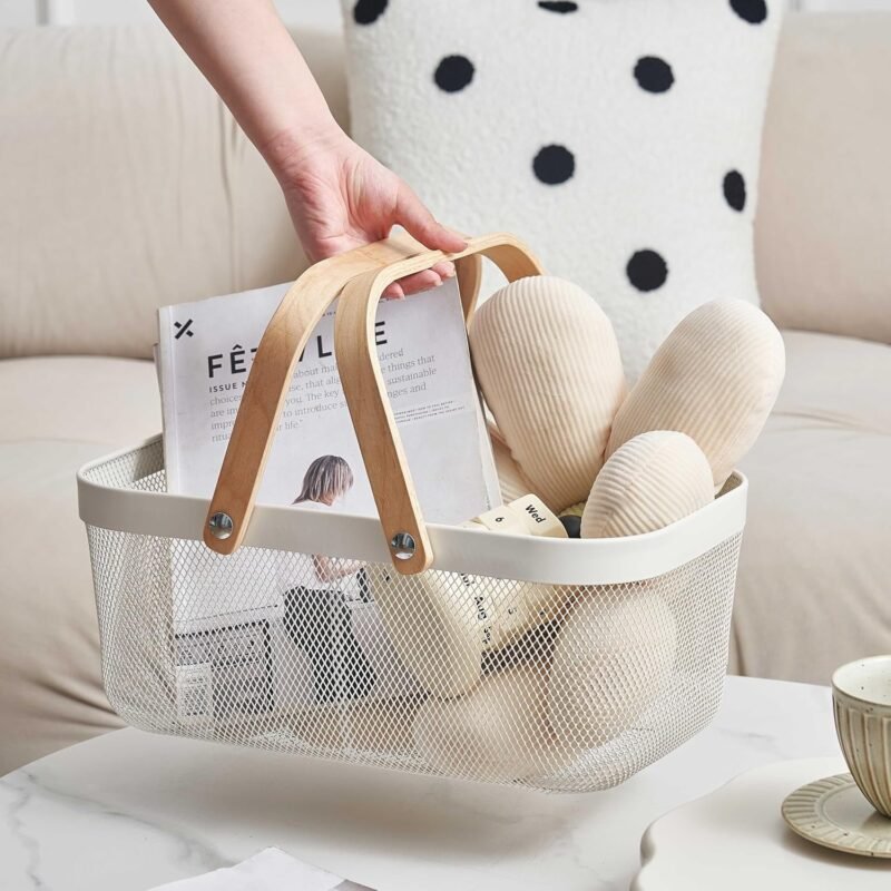 TK Mesh Storage Basket with Wooden Handles