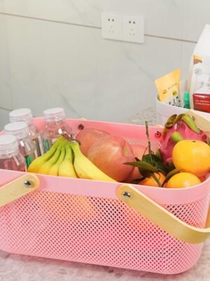 TK Mesh Storage Basket with Wooden Handles