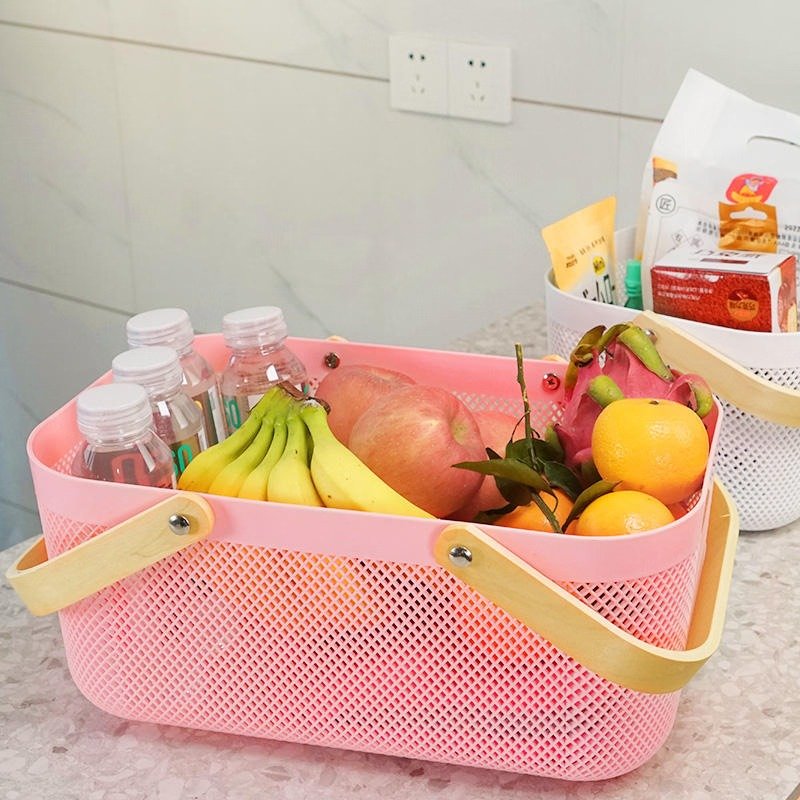 TK Mesh Storage Basket with Wooden Handles