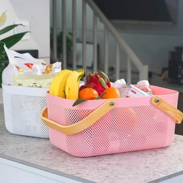 TK Mesh Storage Basket with Wooden Handles