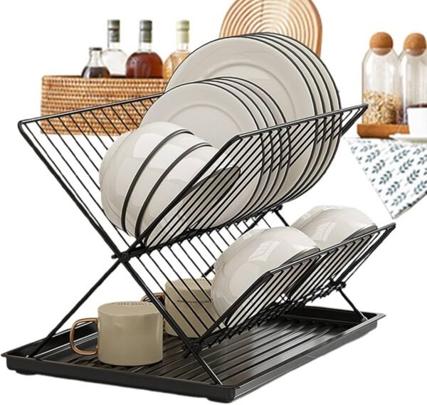 X-Style Collapsible Stainless Steel Dish Rack