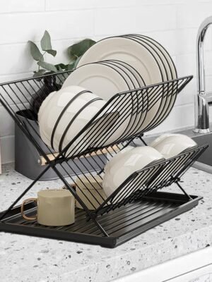 X-Style Collapsible Stainless Steel Dish Rack