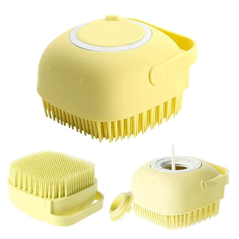 Silicone Shower Brush with Built-In Dispenser – Exfoliating Body Scrubber