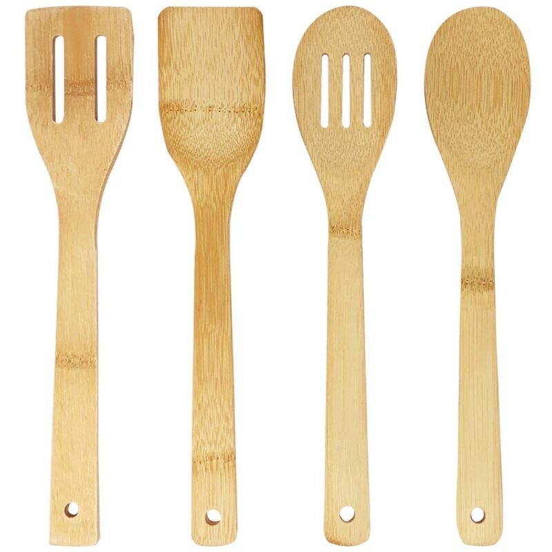 TK 4-Piece Bamboo Cooking Utensils Set – Heat Resistant & Non-Scratch