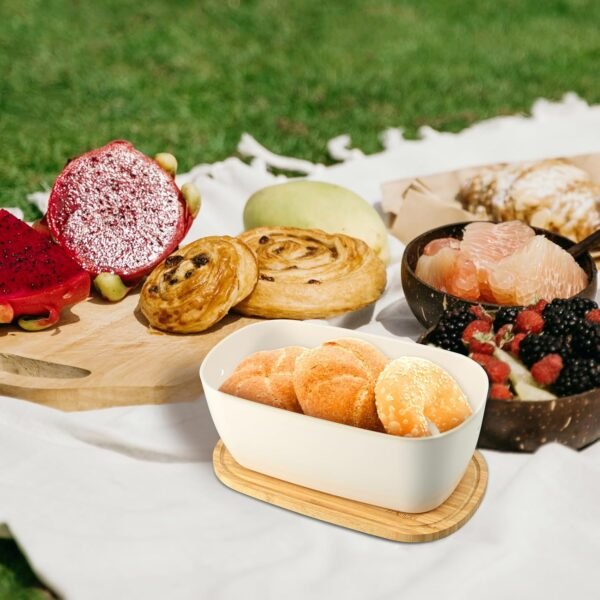 TK Bamboo Bread Bin with Cutting Board Lid – Eco-Friendly