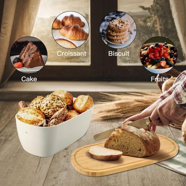 TK Bamboo Bread Bin with Cutting Board Lid – Eco-Friendly