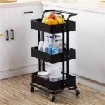 TK 3 Tier Rolling Storage Cart with PP Baskets