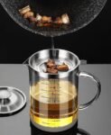 Glass Measuring Cup with Stainless Steel Strainer