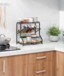 3-Tier Steel Spice & Condiment Organizer – Kitchen Storage Rack