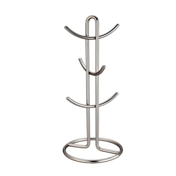 Countertop 6-Mug Holder – Stainless Steel Coffee & Tea Cup Rack