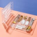 Acrylic Multi-Compartment Utensil Organizer – Cutlery Storage Tray
