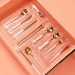 Acrylic Multi-Compartment Utensil Organizer – Cutlery Storage Tray