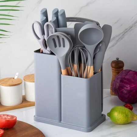 TK 19-Piece Kitchen Utensil & Knife Set with Holder