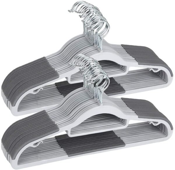 TK 4 Pack Non-Slip Slim Plastic Hangers