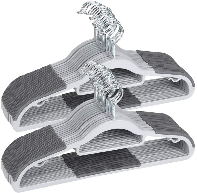 TK 4 Pack Non-Slip Slim Plastic Hangers