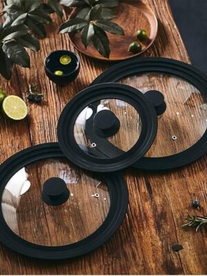 Glass Pot Lid with Silicone Rim – Heat-Resistant Kitchen Lid