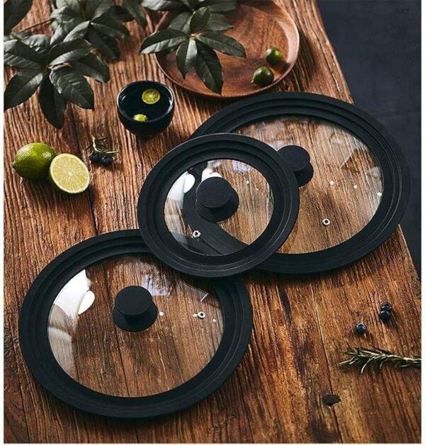 Glass Pot Lid with Silicone Rim – Heat-Resistant Kitchen Lid