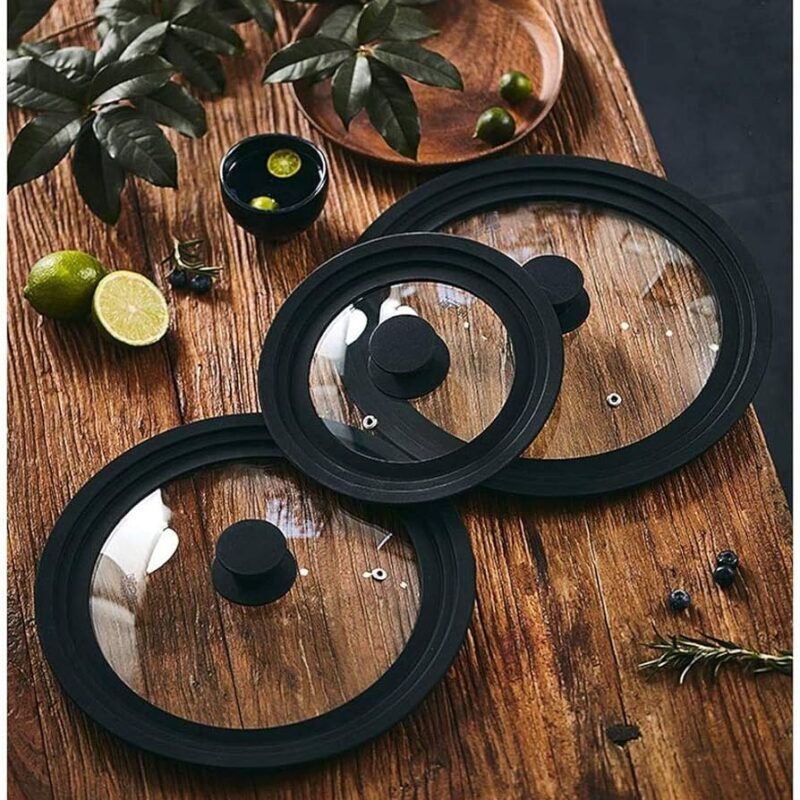 Glass Pot Lid with Silicone Rim – Heat-Resistant Kitchen Lid