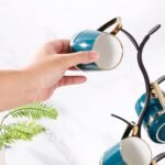 6-Cup Swirl Mug Tree – Wooden Base & Iron Holder