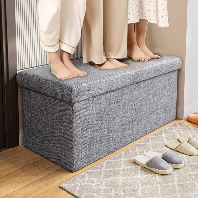 TK Upholstered Ottoman Bench with Storage