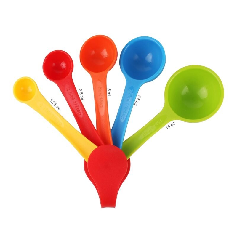 Colourful 5-Piece Measuring Spoon Set – Kitchen & Baking