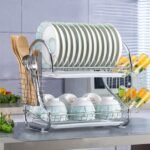 S-Type 2-Tier Stainless Steel Dish Rack – Kitchen Drying Organizer