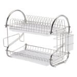 S-Type 2-Tier Stainless Steel Dish Rack – Kitchen Drying Organizer