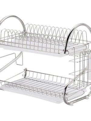 S-Type 2-Tier Stainless Steel Dish Rack – Kitchen Drying Organizer