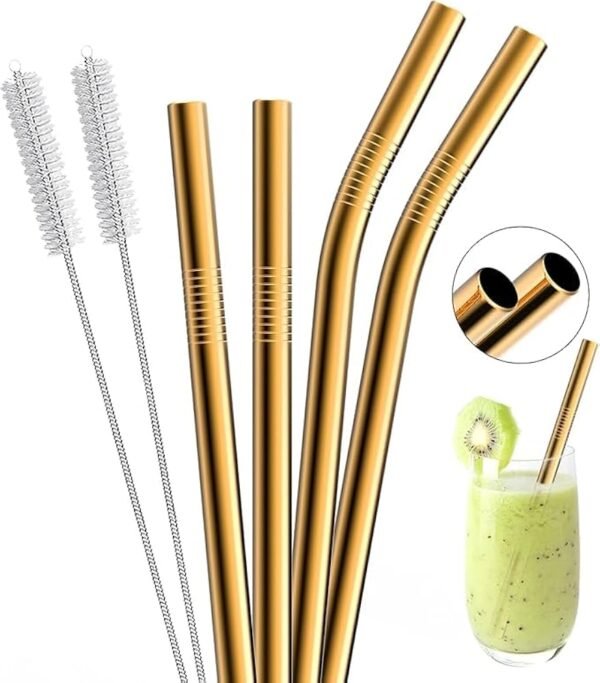Reusable Stainless Steel Straw Set with Cleaning Brush