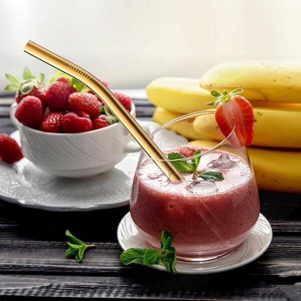 Reusable Stainless Steel Straw Set with Cleaning Brush